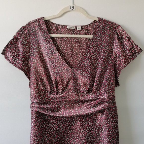 Cato Womens Multicolor Short Sleeve V Neck Stars Back Tie Blouse Top Size XL - Picture 2 of 7